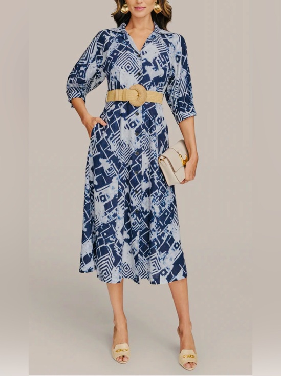 Donna Karan Dresses & Skirts - NWT Donna Karan Belted Linen Spread Collar Shirt Dress, 4